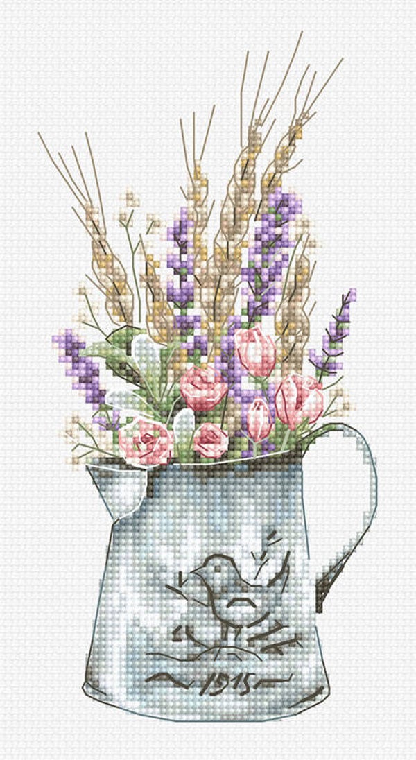 Borduurpakket - Bouquet with Lavender