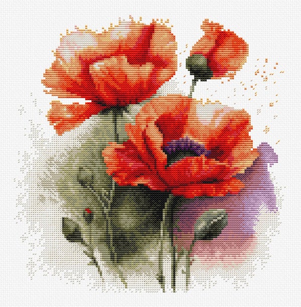 Borduurpakket - The Poppy Flowers