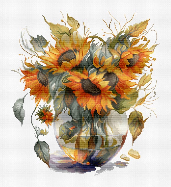 Borduurpakket - Vase with Sunflower