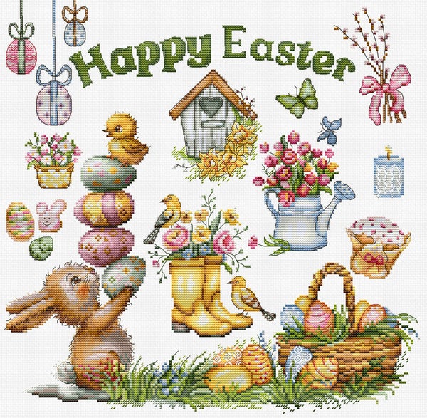 Borduurpakket - Happy Easter