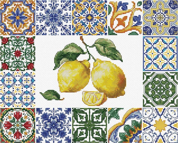 Borduurpakket - Lemon Essence of the Mediterranean