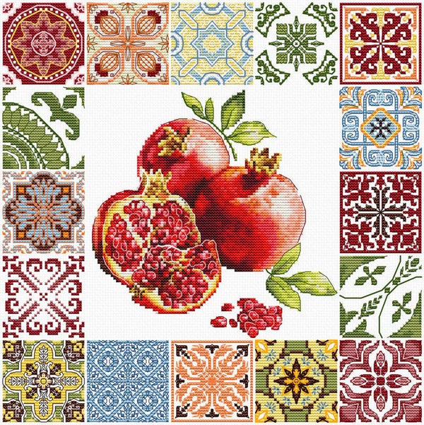 Borduurpakket - Mosaic Heart of the Pomegranate