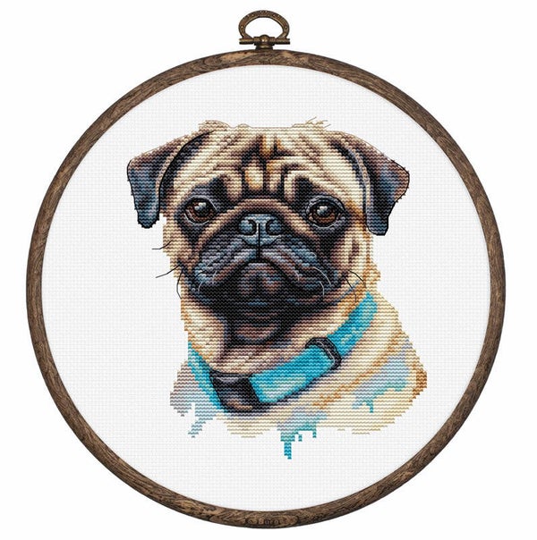 Borduurpakket - Mops Pug