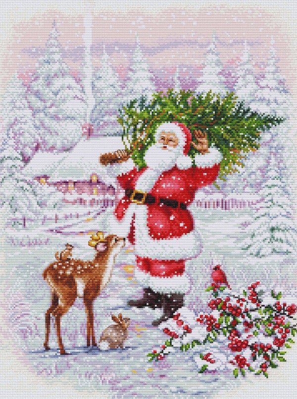 Borduurpakket - Santa with Tree