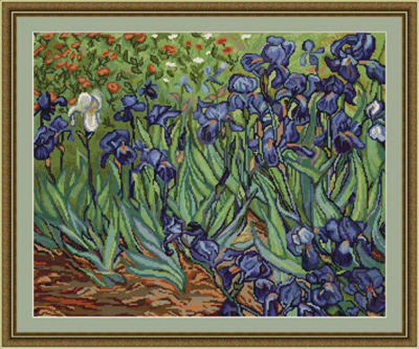 Petit Point Borduurpakket - Irises, reproduction of Van Gogh