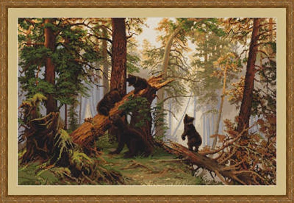 Petit Point Borduurpakket - Morning in a Pine Forest