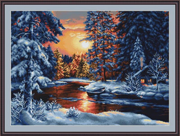 Petit Point Borduurpakket - Winter Landscape