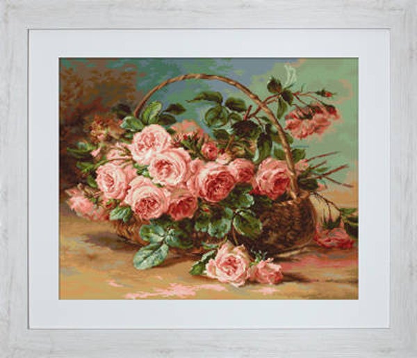 Petit Point Borduurpakket - Basket of Roses