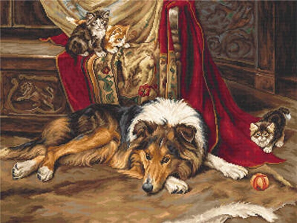 Petit Point Borduurpakket - A Reluctant Playmate