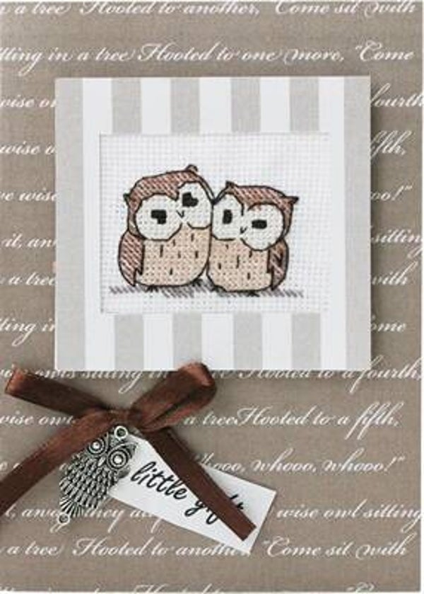 Borduurpakket - Kaart Two Owls