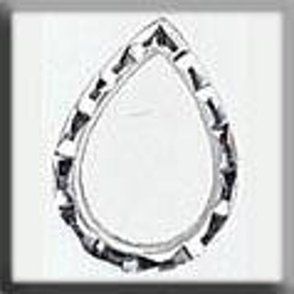 Glass Treasures - Open Faceted Teardrop - Silver
