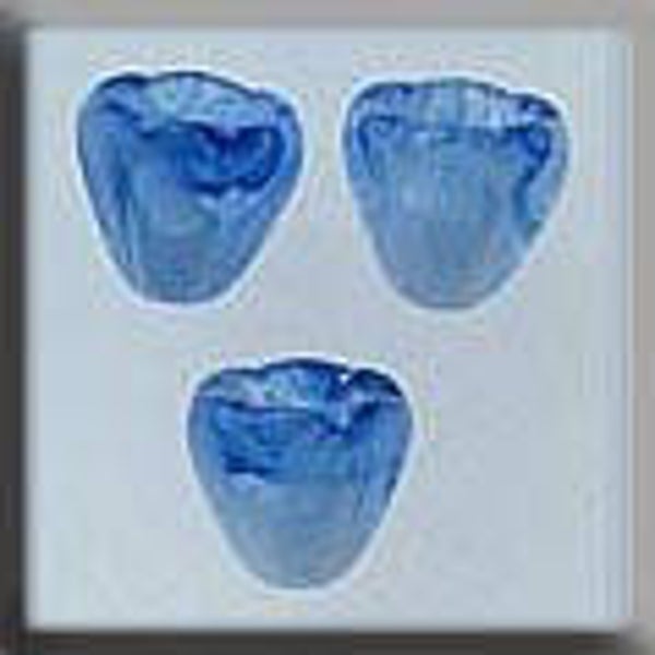 Glass Treasures - Small Bell Flower - Marbled Light Blue