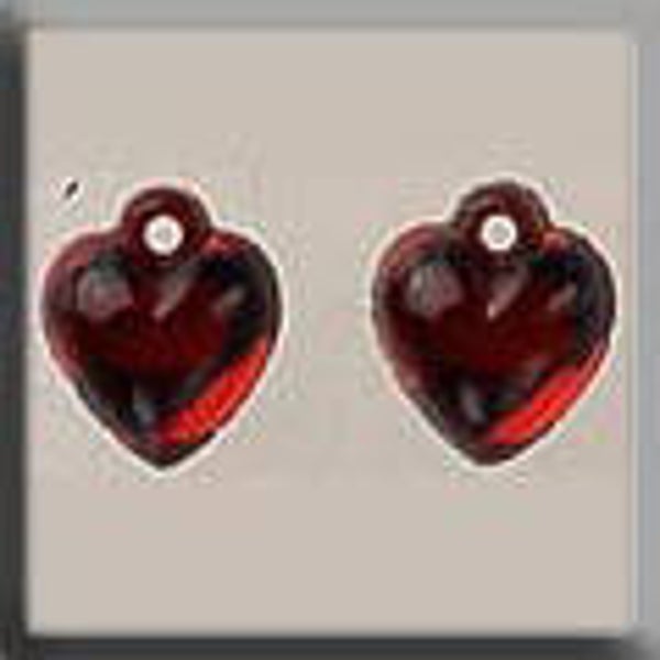 Glass Treasures - Very Small Domed Heart - Bright Red