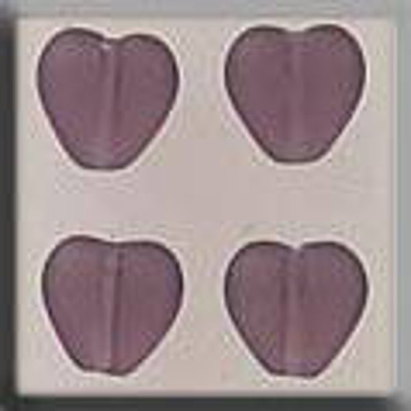 Glass Treasures - Medium Channeled Heart - Matte Amethyst
