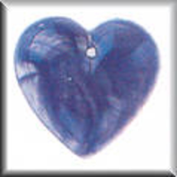 Glass Treasures - Vertical Stripped Heart - Blue