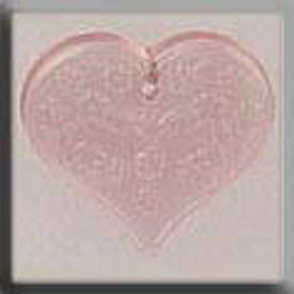 Glass Treasures - Medium Floral Emb. Heart - Pale Rose