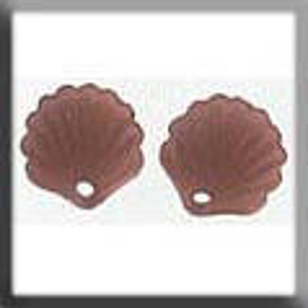 Glass Treasures - Scalloped Shell 8 mm - Matte Dark Rosaline