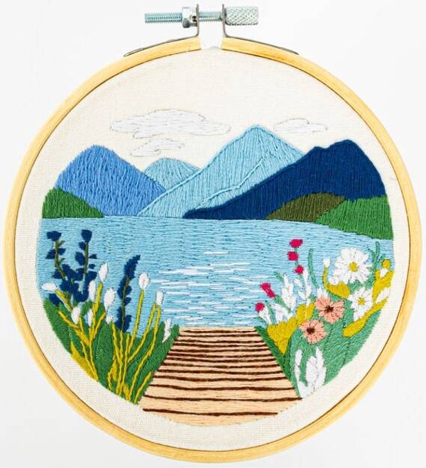 Vrij Borduren Pakket - Blooming Blue Lake