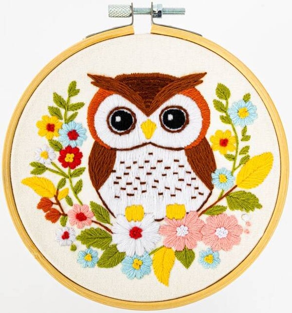 Vrij Borduren Pakket - Floral Owl