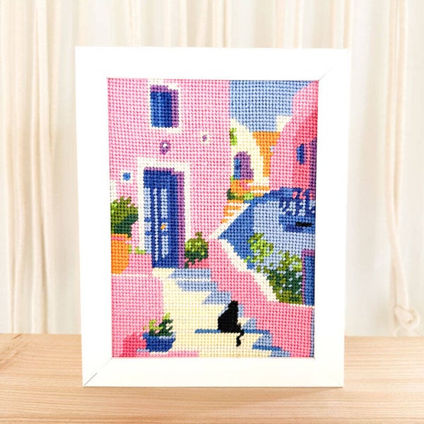 Needlepoint Canvas - Mediterranean Stairway