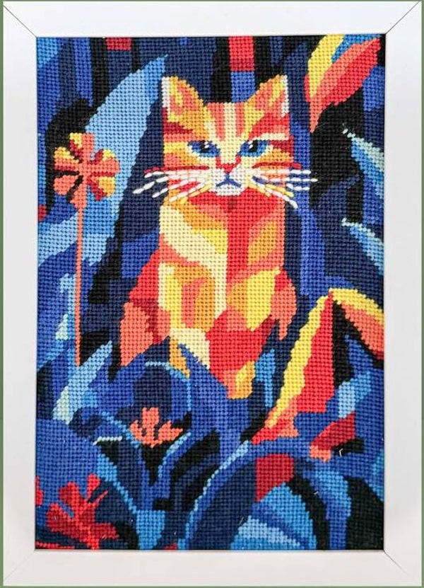 Needlepoint Canvas - Midnight Cat