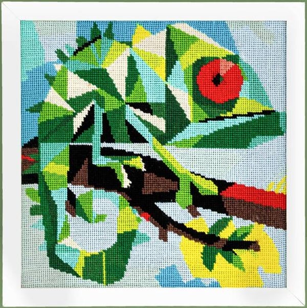 Needlepoint Canvas - Chameleon on a Branch