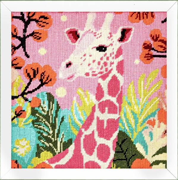 Needlepoint Canvas - Giraffe Pop