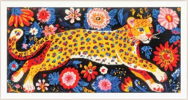 Needlepoint Pakket - Panther in Blossoms