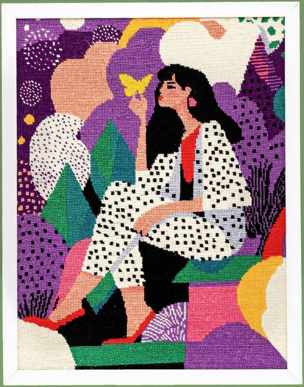 Needlepoint Canvas - Butterfly Lady