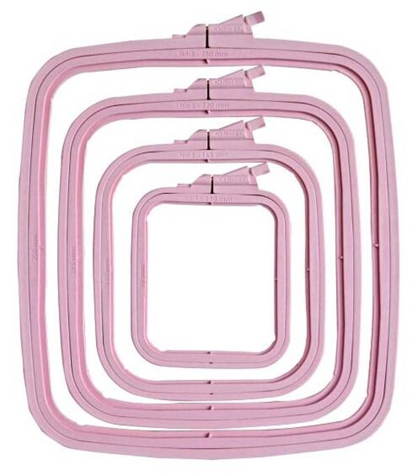 Rechthoekige borduurring - 19,5 x 22 cm - Roze