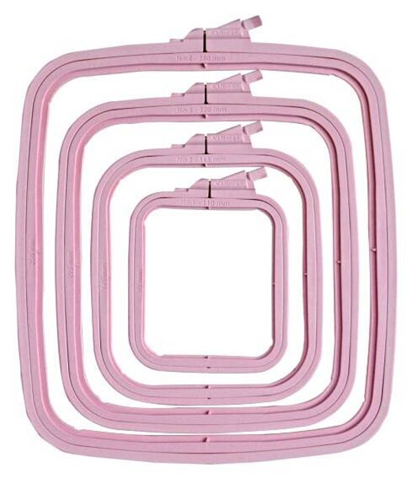 Rechthoekige borduurring - 25 x 28 cm - Roze