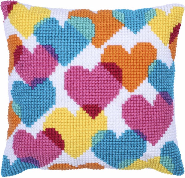 Kussen Borduurpakket - Heart Collage