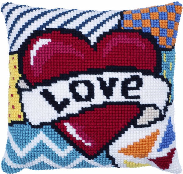 Kussen Borduurpakket - Patchwork Love