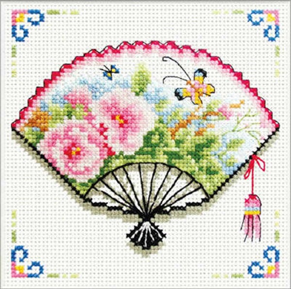 Voorbedrukt Borduurpakket - Rose Fan
