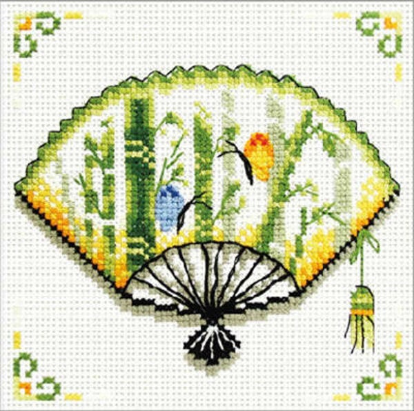 Voorbedrukt Borduurpakket - Bamboo Fan