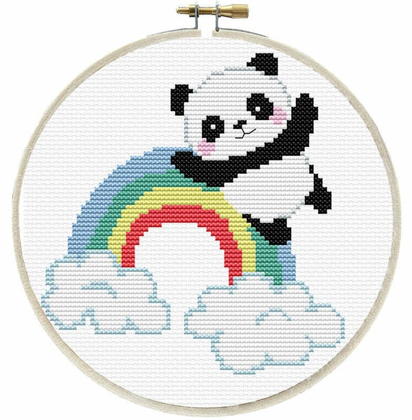 Voorbedrukt Borduurpakket - Rainbow Panda