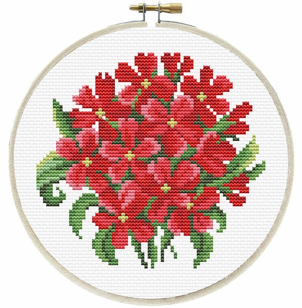 Voorbedrukt Borduurpakket - Red Bouquet