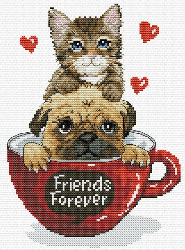 Voorbedrukt Borduurpakket - Friends Forever