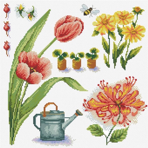 Voorbedrukt Borduurpakket - Garden Sampler 1