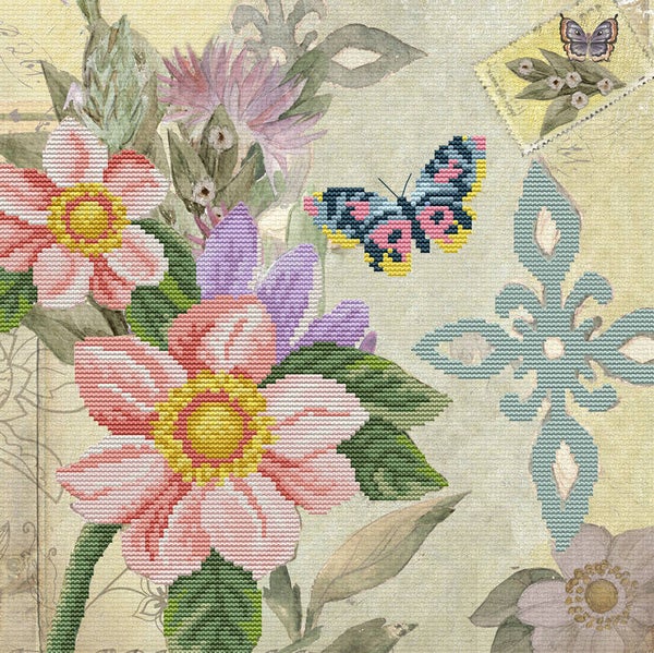 Voorbedrukt Borduurpakket - Butterfly Garden