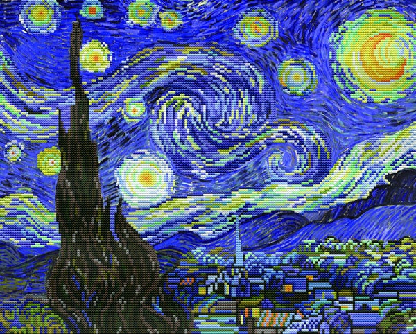 Voorbedrukt Borduurpakket - Starry Night (Van Gogh)