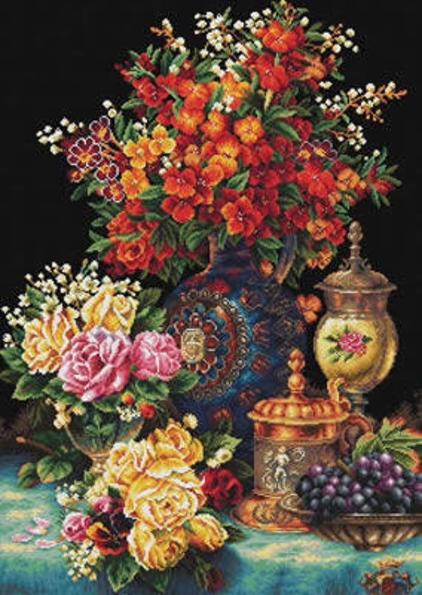 Voorbedrukt borduurpakket - Classic Flowers