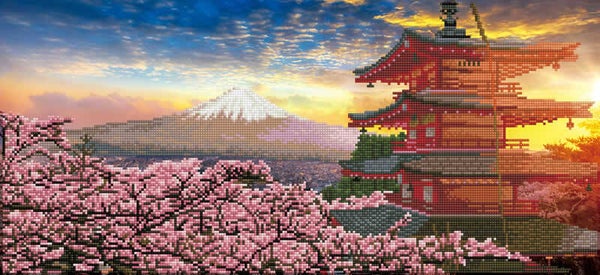 Simply Dotz - Mount Fuji and Chureito Pagoda at Sunset, Japan