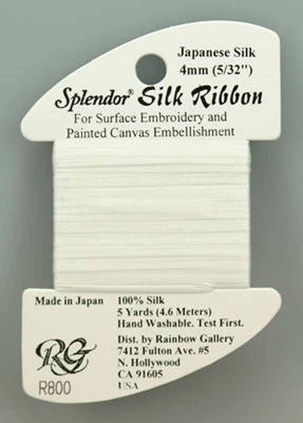 Splendor Silk Ribbon - Cool White - 800