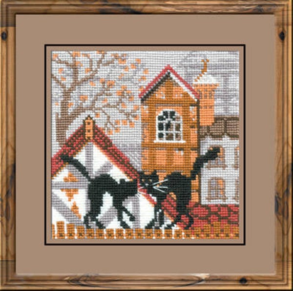 Borduurpakket - The City and Cats - Autumn