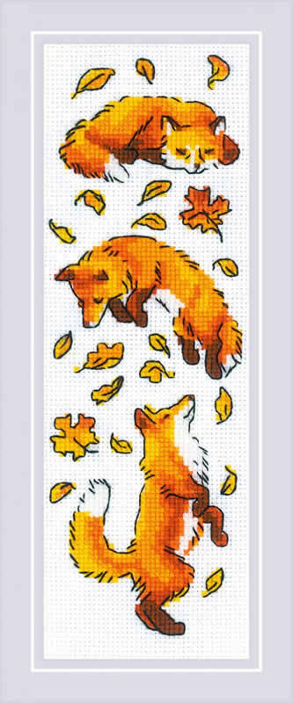 Borduurpakket - Foxes in the Leaves