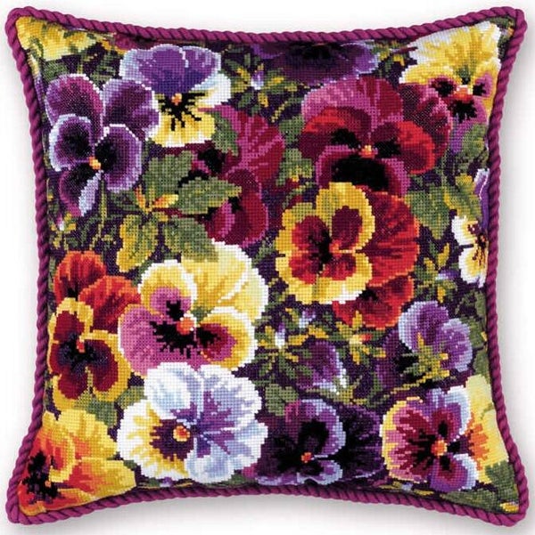 Borduurpakket - Royal Pansies
