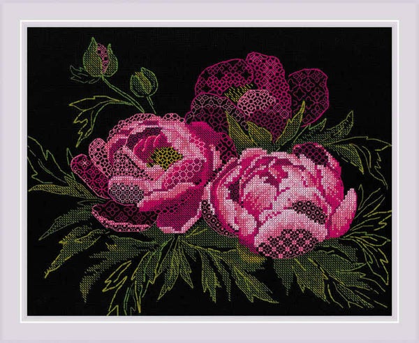 Borduurpakket - Lace Peonies