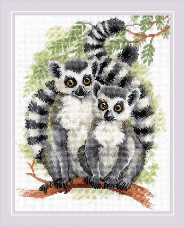 Borduurpakket - Lemurs