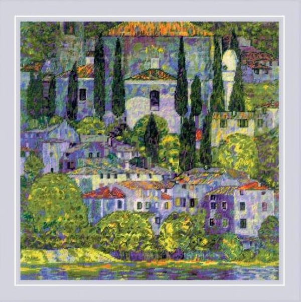 Borduurpakket - Landscape with Cypresses (G. Klimt)